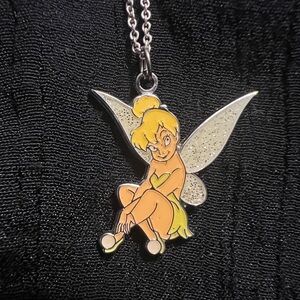 Disney silver tinker bell necklace